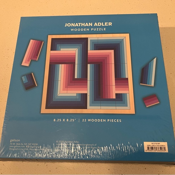 BUNDLE of 3 Jonathan Adler puzzles: 2 Wooden, 1 Regular foil-stamp (Green Tiger) - Picture 7 of 7